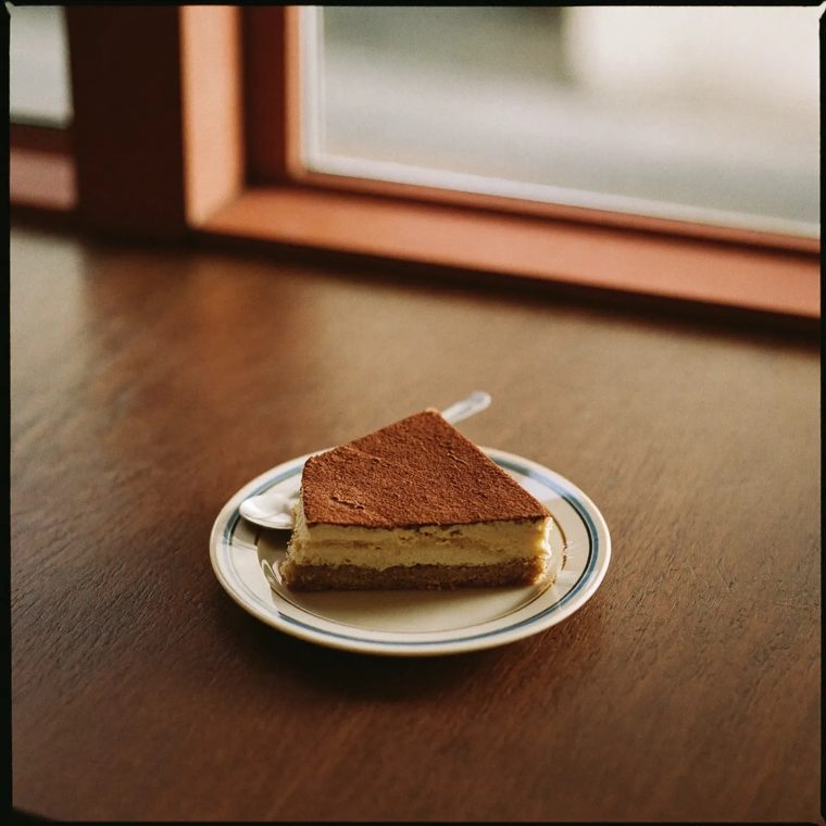 A slice of tiramisu on a plate
